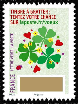 timbre N° 1346, Plus que des voeux, le timbre à gratter