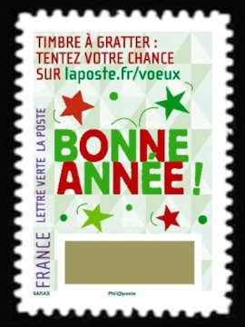 timbre N° 1340, Plus que des voeux, le timbre à gratter