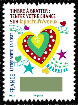 timbre N° 1338, Plus que des voeux, le timbre à gratter