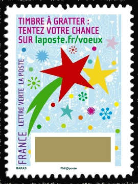 timbre N° 1339, Plus que des voeux, le timbre à gratter