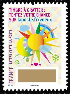 timbre N° 1336, Plus que des voeux, le timbre à gratter