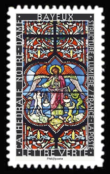 timbre N° 1357, Structure et lumière, les vitraux l'art de la lumière
