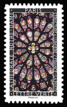 timbre N° 1359, Structure et lumière, les vitraux l'art de la lumière