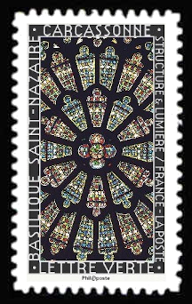 timbre N° 1351, Structure et lumière, les vitraux l'art de la lumière