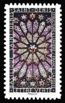 timbre N° 1356, Structure et lumière, les vitraux l'art de la lumière