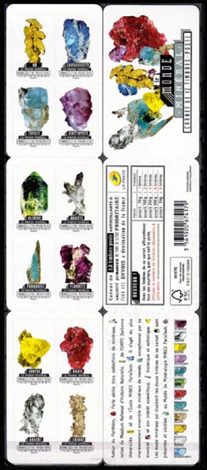 timbre N° BC1218, Le monde minéral, des cristaux multicolores