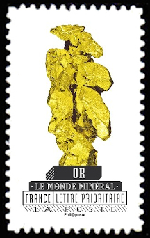 timbre N° 1224, Le monde minéral, or