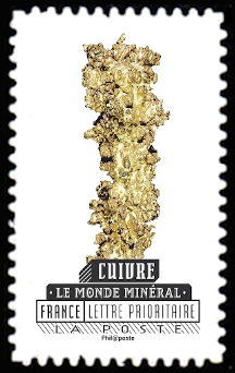 timbre N° 1223, Le monde minéral