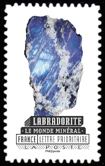 timbre N° 1218, Le monde minéral, labradorite