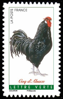 timbre N° 1250, Coqs de France