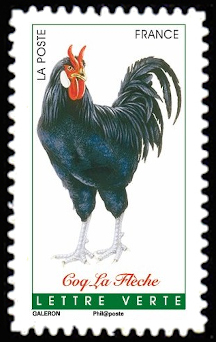timbre N° 1255, Coqs de France