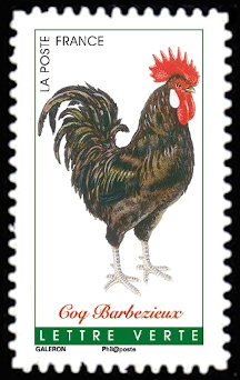 timbre N° 1244, Coqs de France