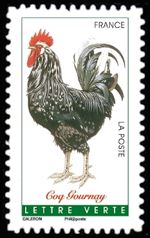 timbre N° 1247, Coqs de France