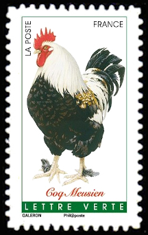 timbre N° 1252, Coqs de France