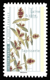 timbre N° 1418, Fleurs et métiers d'arts