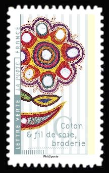 timbre N° 1421, Fleurs et métiers d'arts