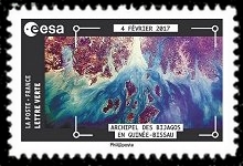 timbre N° 1573, photos de Thomas Pesquet prises de la station Spatiale Internationale pendant la mission Proxima.