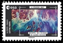  photos de Thomas Pesquet prises de la station Spatiale Internationale pendant la mission Proxima. <br>Archipel des Bijagos en Guinée-Bissau photo du 4 Février 2017