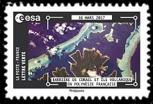 timbre N° 1581, photos de Thomas Pesquet prises de la station Spatiale Internationale pendant la mission Proxima.