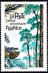 timbre N° 1612, Les arbres