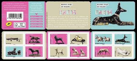 timbre N° BC1516, Oeuvres d'Art en volume représentant des chiens