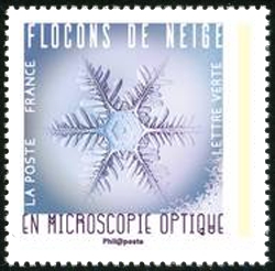 timbre N° 1637, Flocons de neige en microscopie optique