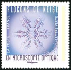 timbre N° 1636, Flocons de neige en microscopie optique