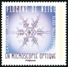 timbre N° 1640, Flocons de neige en microscopie optique