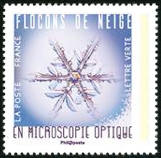 timbre N° 1639, Flocons de neige en microscopie optique