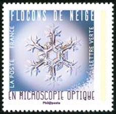 timbre N° 1638, Flocons de neige en microscopie optique