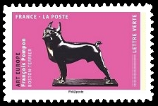 timbre N° 1518, Oeuvres d'Art en volume représentant des chiens