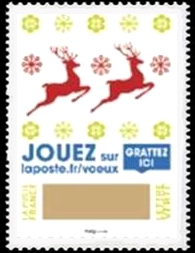 timbre N° 1644, Envoyez plus que des voeux !  Le Timbre à gratter 2018