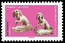 timbre N° 1525, Oeuvres d'Art en volume représentant des chiens