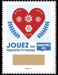 timbre N° 1643, Envoyez plus que des voeux !  Le Timbre à gratter 2018