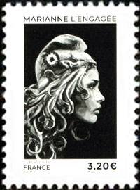timbre N° 1655, Marianne l'angagée