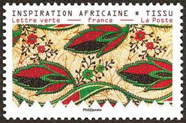 timbre N° 1662, Tissus motifs nature - Inspiration africaine