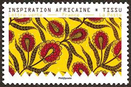 timbre N° 1668, Tissus motifs nature - Inspiration africaine