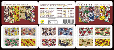 timbre N° BC1657, Carnet «Carnet Tissus motifs nature - Inspiration africaine»