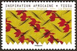 timbre N° 1664, Tissus motifs nature - Inspiration africaine