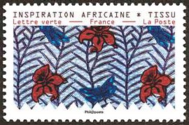 timbre N° 1660, Tissus motifs nature - Inspiration africaine