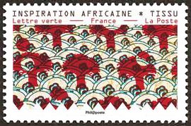 timbre N° 1661, Tissus motifs nature - Inspiration africaine