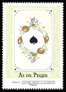  Cartes à jouer «collection Louis XV» <br>As de Pique