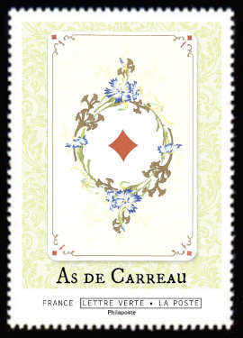  Cartes à jouer «collection Louis XV» <br>As de Carreau