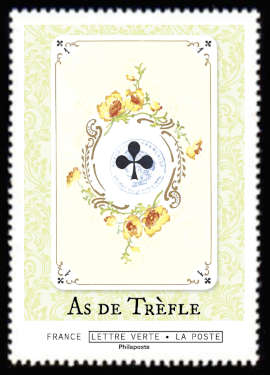  Cartes à jouer «collection Louis XV» <br>As de Trèfle