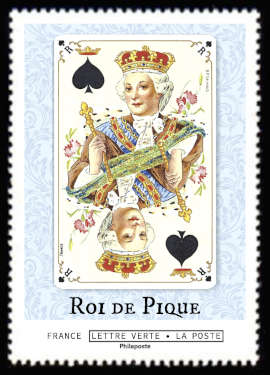  Cartes à jouer «collection Louis XV» <br>Roi de Pique