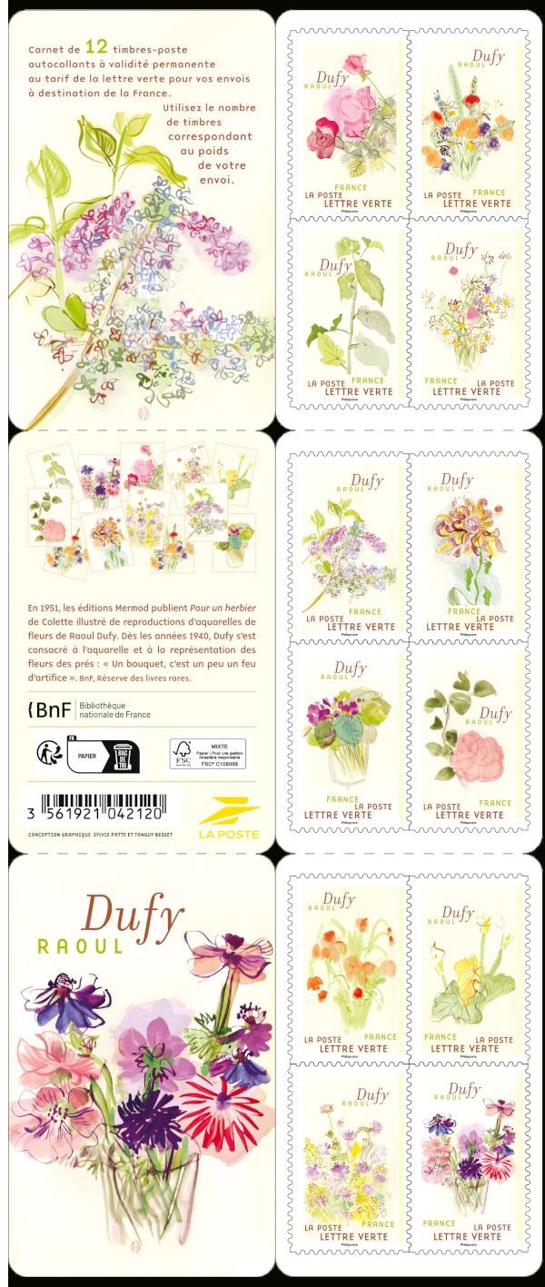 Générique Carnet De 12 Timbres Illustrés DUFY RAOUL – Émission 2024 – Collection Philatélique – Hommage à L'Art Graphique
