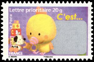 timbre N° 163 / 4184, Timbre de naissance - C'est une fille