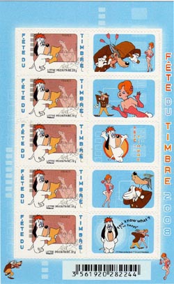 timbre N° F160A, Fête du Timbre 2008 - Droopy et le loup