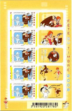timbre N° F162A / F4151A, Fête du Timbre 2008 - Le loup et la girl