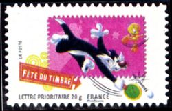 timbre N° 269, Fête du timbre - Titi et Gros Minet jouent au ping-pong